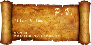 Piler Vilmos névjegykártya